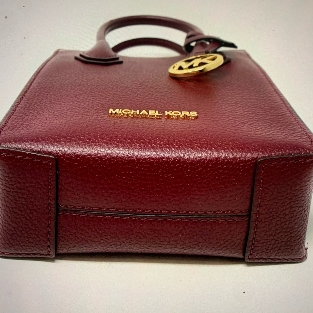 MSRP $298. Merlot pebbled leather, Mercer XS Leather Crossbody Bag. NWT